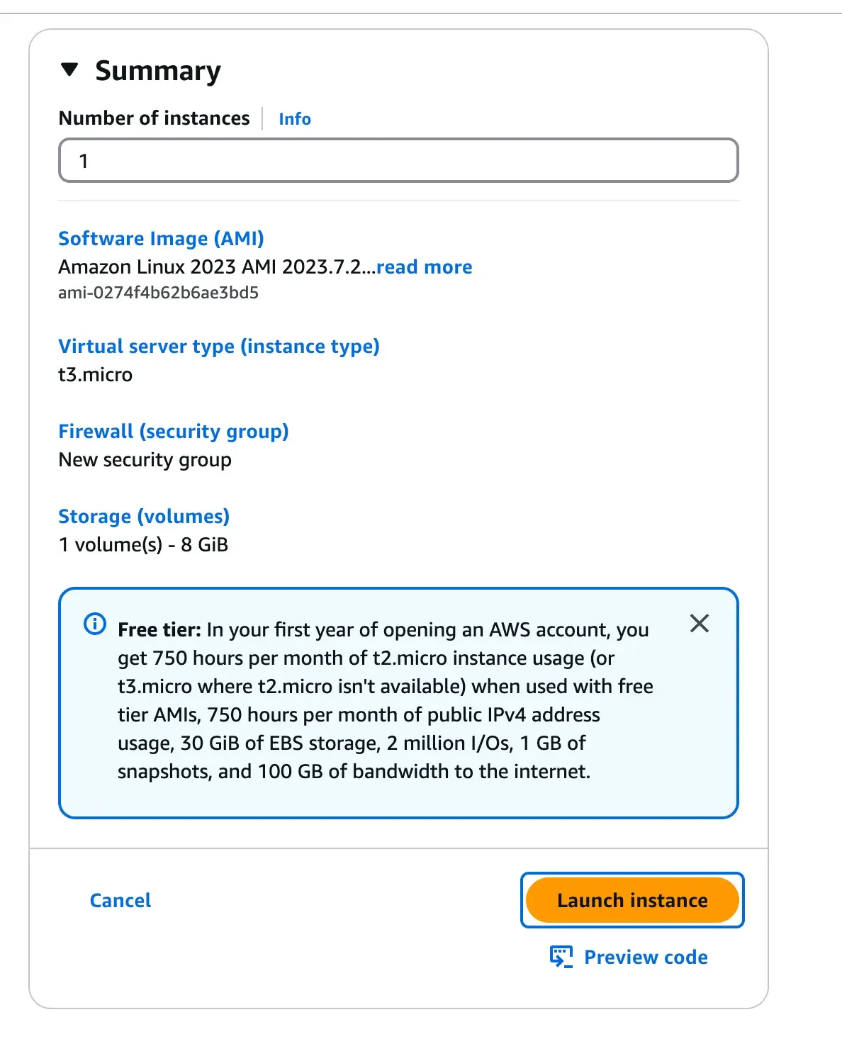 Launch EC2 Instance