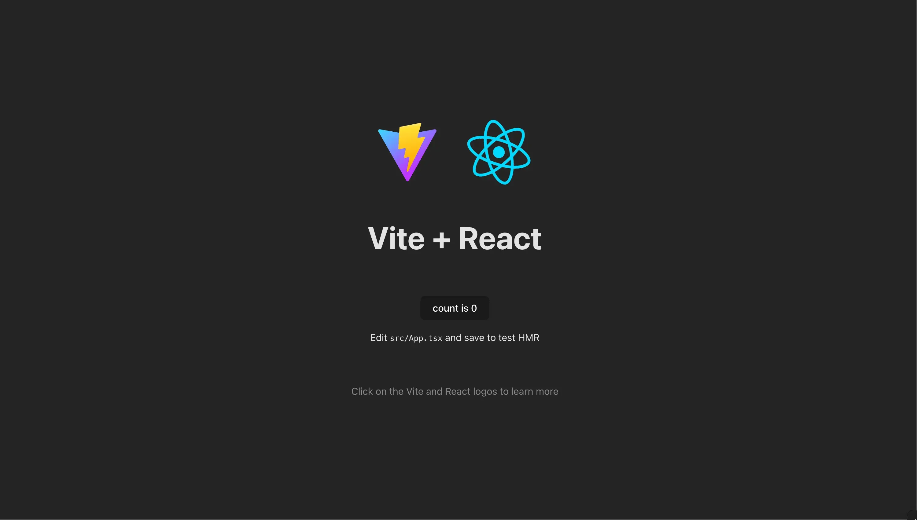 Vite default page