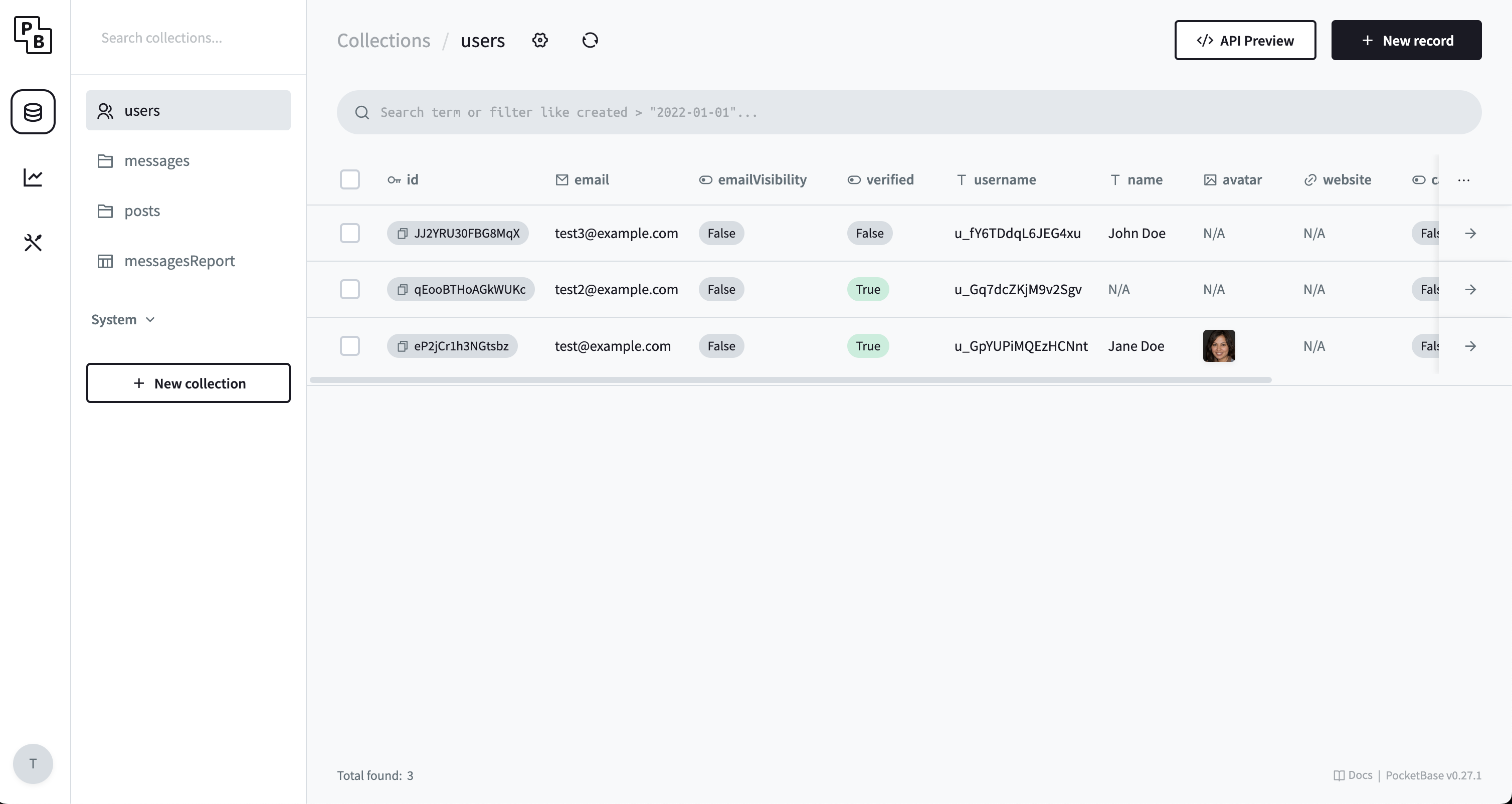 PocketBase Dashboard